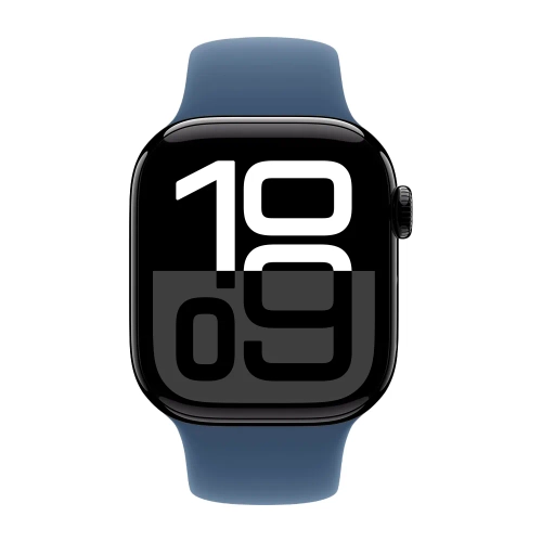 Умные часы Apple Watch Series 10 GPS, 42mm, Jet Black Aluminium Case with Sport Band M/L, Denim (Черный)