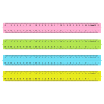Линейка 30см с держ. NEON Cristal 4цв. (Стамм)