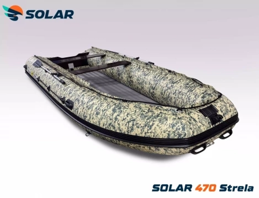 Лодка надувная моторная solar-470 strela jet tunnel
