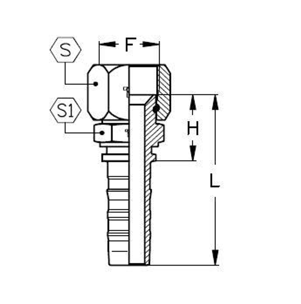 Фитинг DN 20 JIC (Г) 7/8 CS