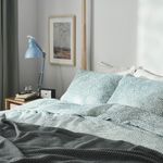 Комплект постельного белья IKEA TRADKRASSULA (ТРЭДКРАССУЛА), Односпальный, Сине-белый, 150x200, 50x80 см