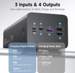 Power Bank внешний аккумулятор повербанк 60000 мАч 22,5W SCP PD QC 3.0 ROMOSS.