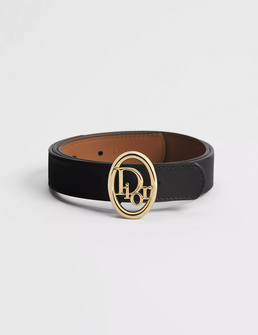 Двусторонний ремень Dior Reversible Oblique Belt 25 mm Black and Golden Saddle