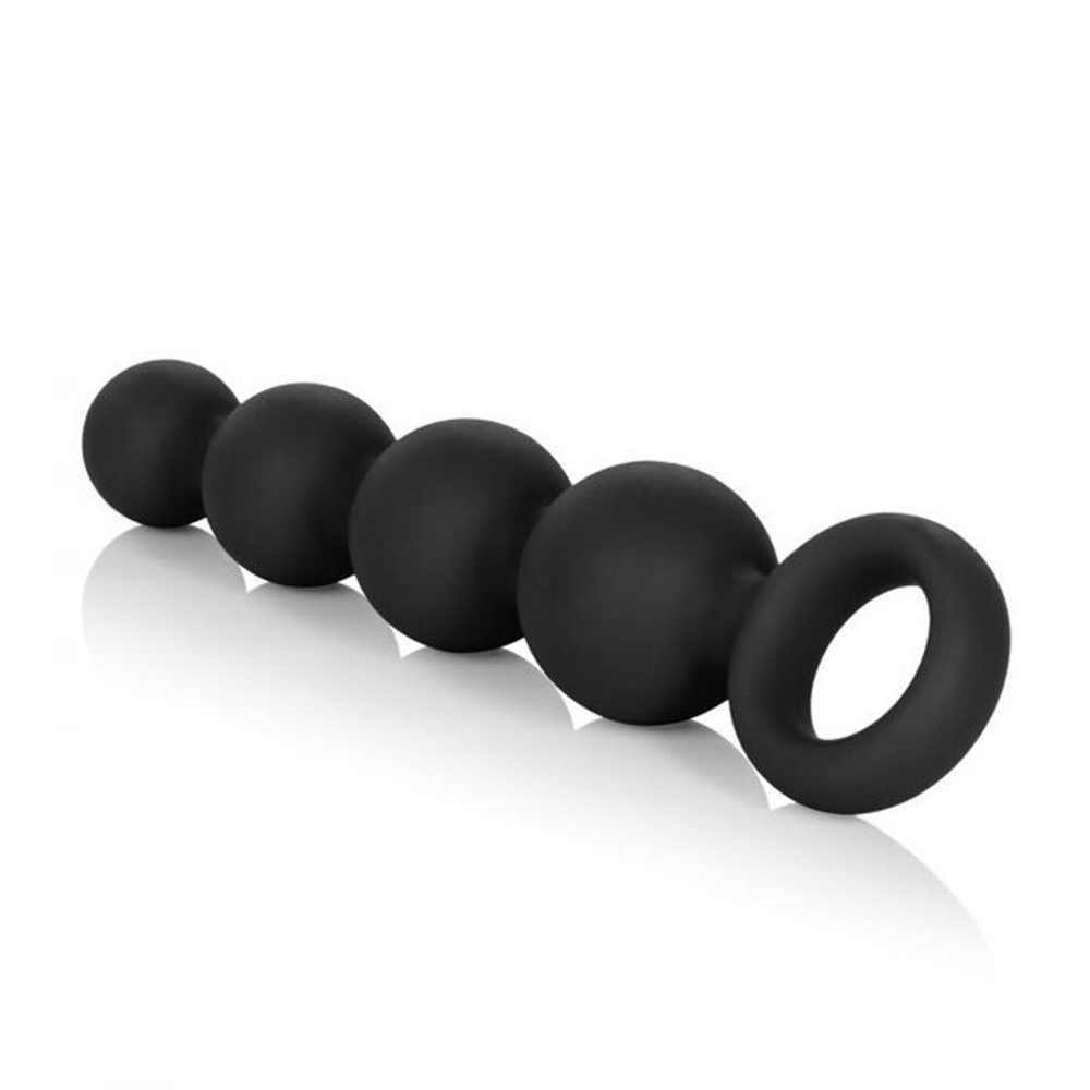 Анальная елочка Silicone Booty Beads (Цвет: черный)
