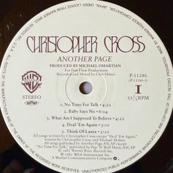 Виниловая пластинка Christopher Cross ‎– Another Page LP