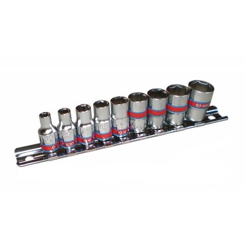 KING TONY (2509SR) Набор торцевых головок 1/4", 6-гранные, 5/32"-1/2", 9 предметов