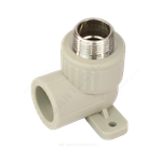 Угольник PP-R комбинированный серый Дн 20х3/4" НР с креплением VALFEX 10121120Г