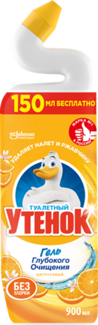 Туалетный утенок Чистящий гель Цитрусовый 900мл