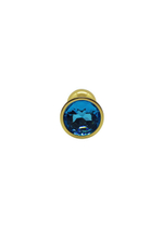 Анальная пробка металлическая золотая с синим кристаллом Onjoy Metal Plug Gold Small (Цвет: золотой с синим)