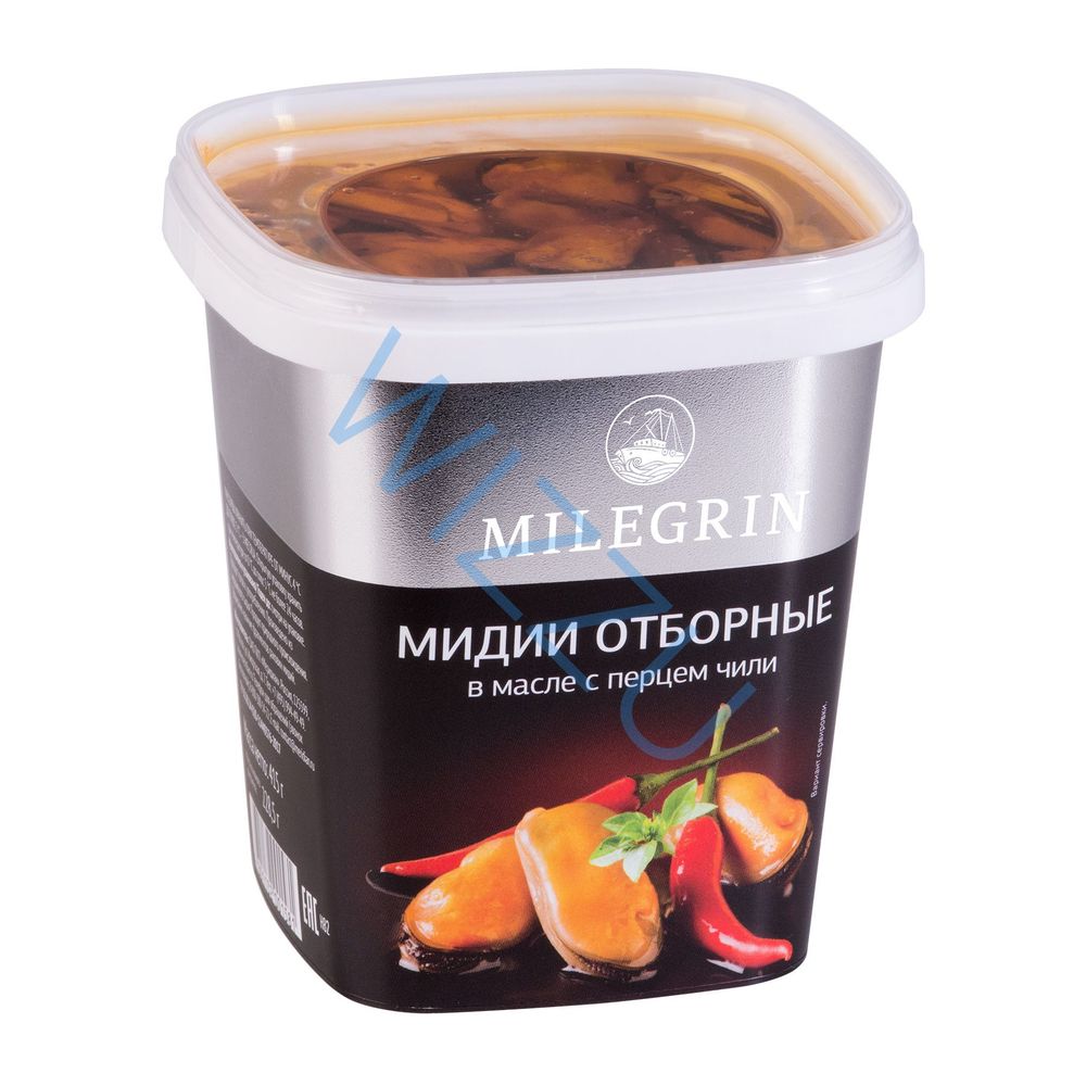 Мидии отборные в масле с перцем чили МИЛЕГРИН Меридиан 415