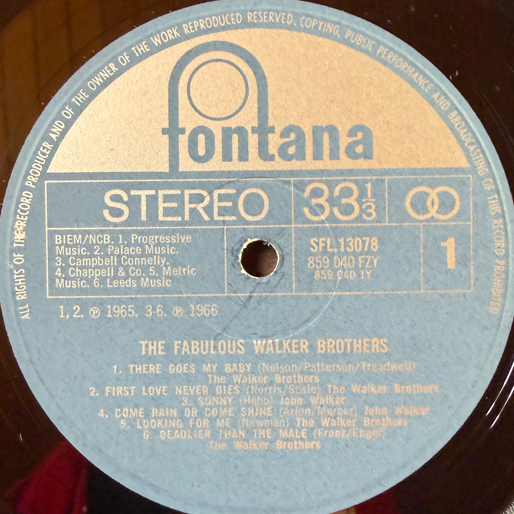 The Walker Brothers ‎– The Fabulous Walker Brothers (Англия 1969г.)