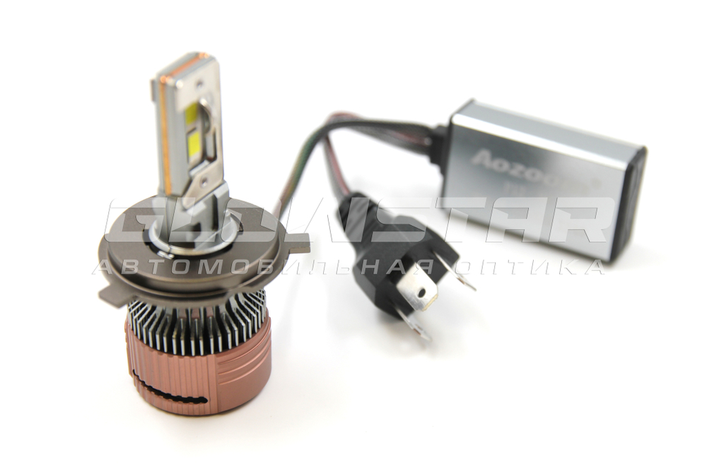 Aozoom P12 H4 с вентилятором 12V 65W 6000Lm (комплект, 2шт)