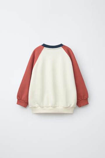 ZARA ТОЛСТОВКА С РУКАВАМИ РЕГЛАН И ЛЕЙБЛОМ, ЭКРЮ