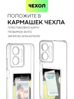 Чехол BROSCORP для Honor X7a (арт. HW-HX7A-TPU-01-POCKET)