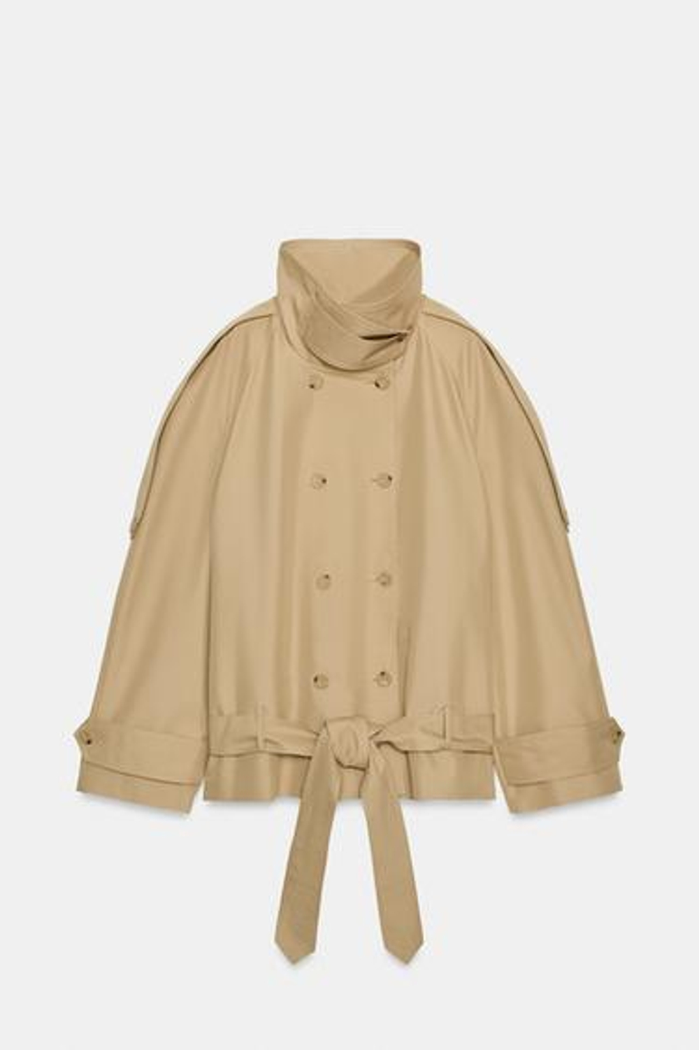 Короткий тренч с высоким воротником ZW COLLECTION - ZARA