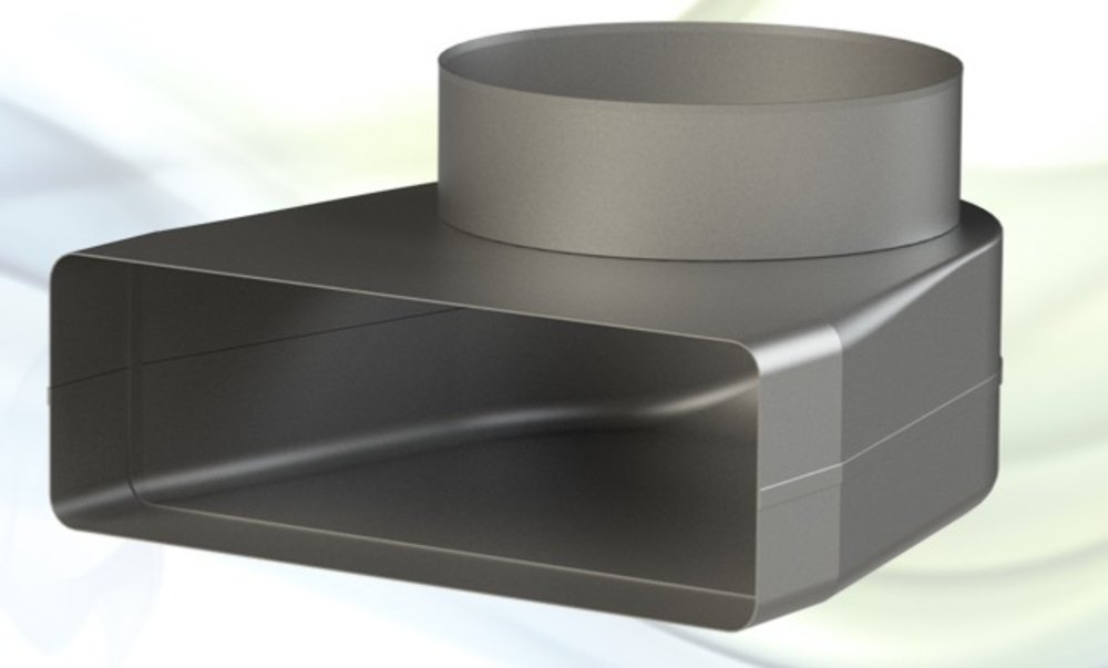 Переход с поворотом 90 250х80/ф160мм F/F QuadroDEC QD90FF250x80-160