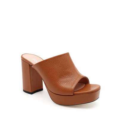 Кожаные шлепанцы Pollini - коричневый(SA28059C1GTD0)