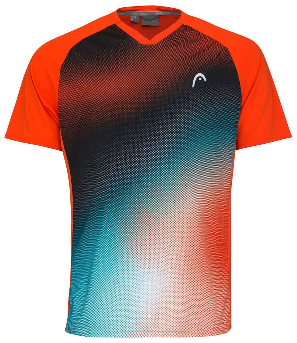 Футболка для мальчика теннисная Head TOPSPIN T-Shirt - tangerine/print vision
