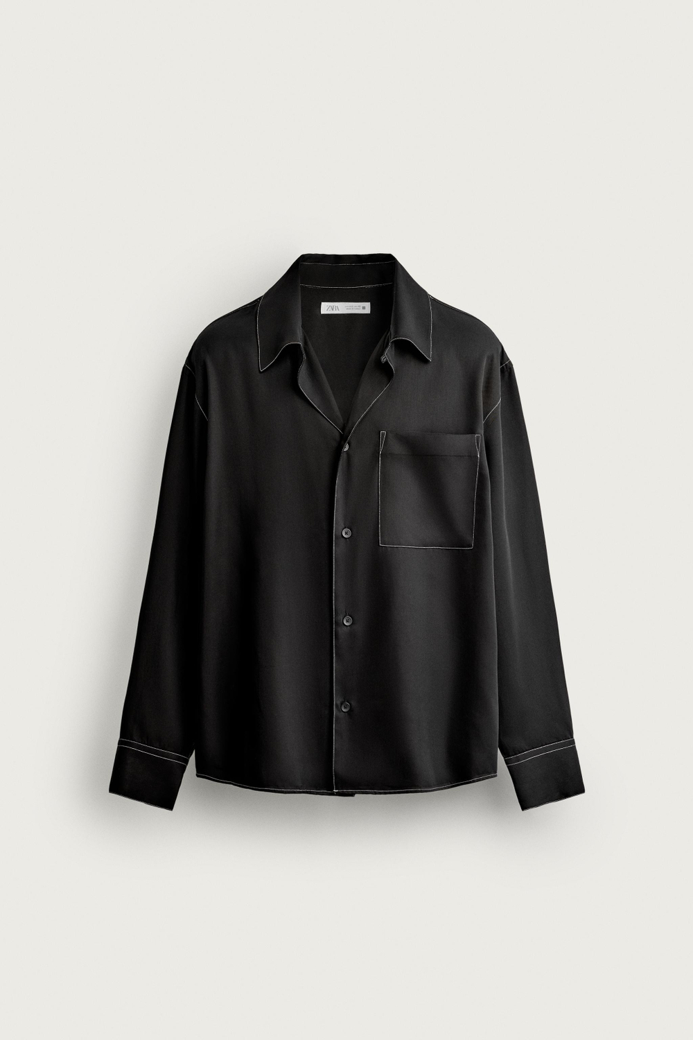 РУБАШКА С КОНТРАСТНОЙ ОТСТРОЧКОЙ — ZARA