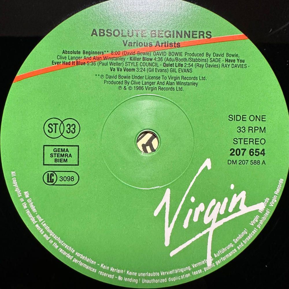 Сборник Absolute Beginners (Европа 1986г.)