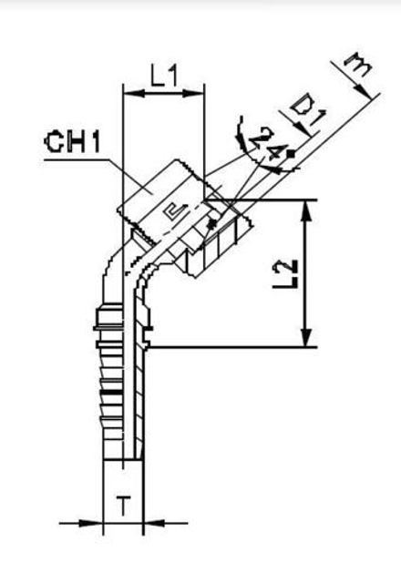 Фитинг DN 08 DKO-L (Г) 16x1.5 10 (45) CAST