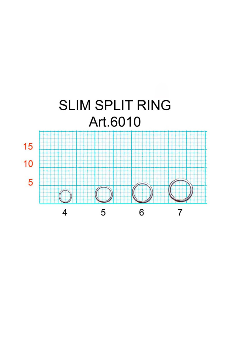 Заводное кольцо Fish Crystal  SLIM SPLIT RING 6010 №6 ( 5 упаковок )