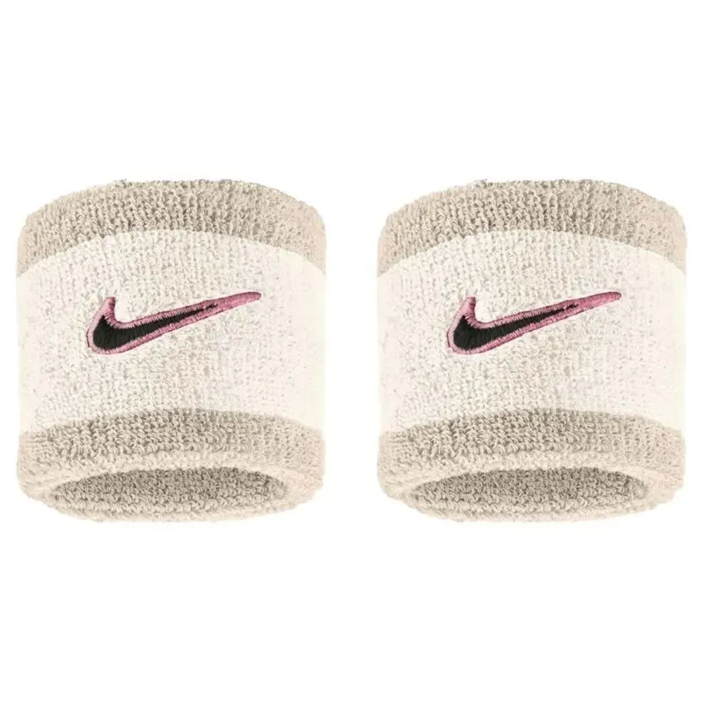 Напульсник теннисный Nike Swoosh Classic 2P - sail/cream/black