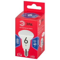 Лампа светодиодная ЭРА RED LINE LED R50-6W-865-E14 R 6Вт рефлектор холодный дневной свет E14 | Лампы cветодиодные Рефлектор (R )