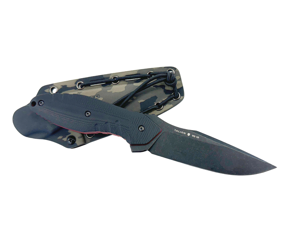 Тактический нож N.C. Custom Talion blackwash сталь VG-10, рукоять Black/Red G10, NCC150