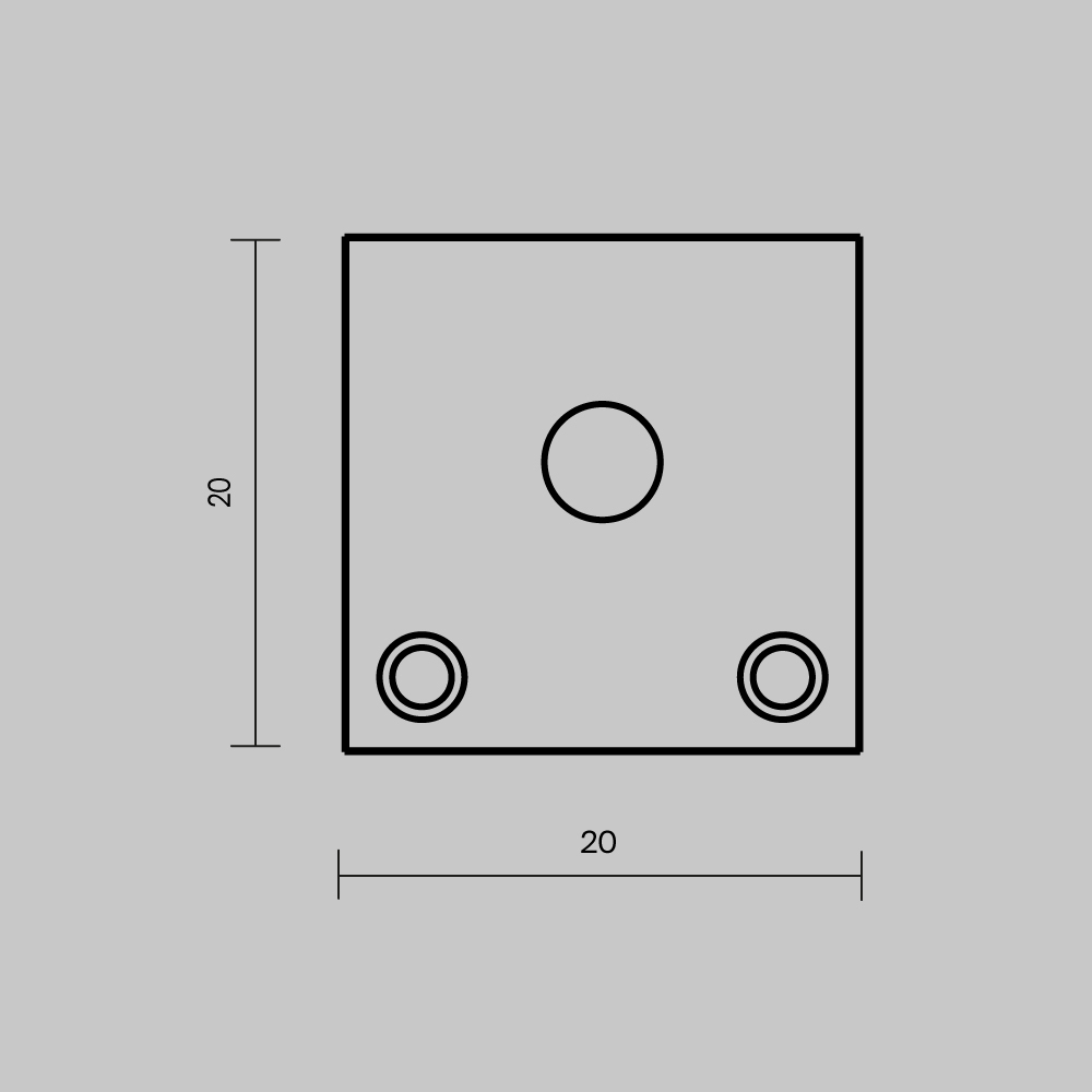 Комплект заглушек Maytoni (для профиля 20×20) 2 шт., ALM-2020B-EC 642077
