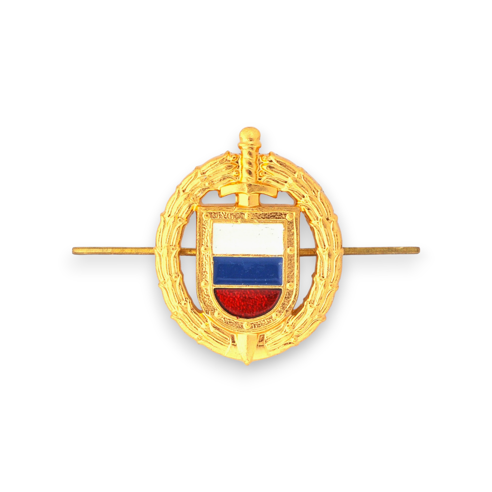 Эмблема ( Знак ) Петличная ( Петлица ) ФСО Триколор Золотистая | ATRIBUTICASTORE.RU
