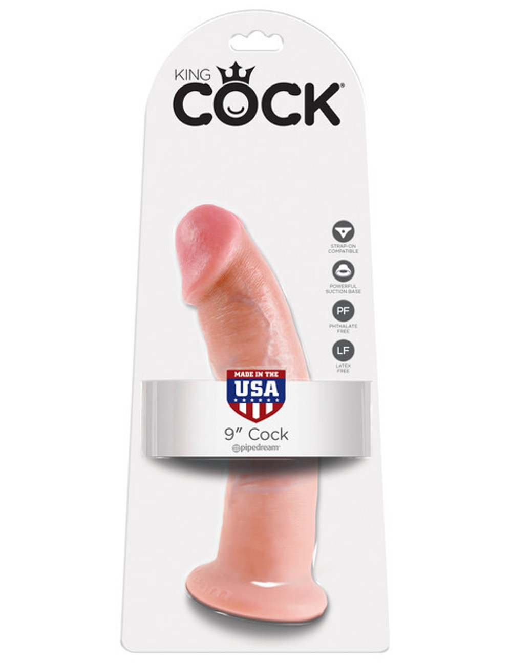 Фаллоимитатор на присоске King Cock 9 (Цвет: телесный)