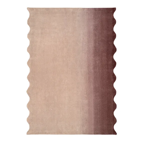 Ковер из шерсти over horizon цвета марсала из коллекции trendy ruffles, 180х230 см