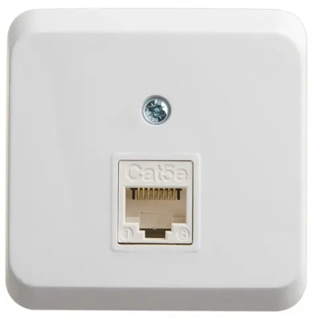 ЭТЮД О/У РОЗЕТКА компьютерная RJ45, кат.5е, БЕЛЫЙ