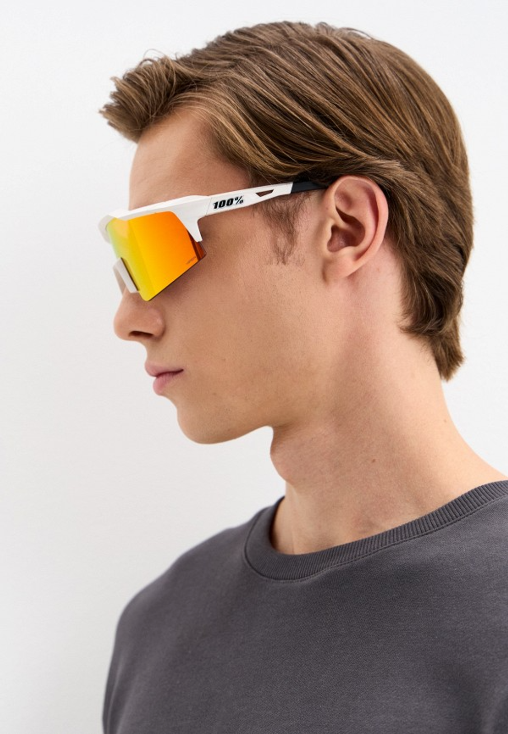 Спортивные очки 100% Speedcraft SL / Soft Tact Off White / HiPER Red Multilayer Mirror Lens