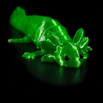 Аксолотль гибкая сегментная подвижная игрушка, 18 см., 3D печать, зеленый
