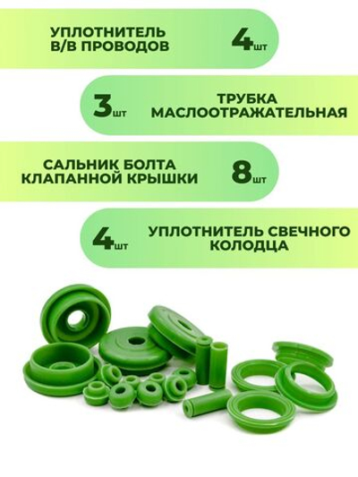 Ремкомплект клапанной крышки для а/м ГАЗель (двигателем ЗМЗ-406, комплект из 19 штук)