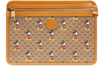 GUCCI Disney, Collaboration Canvas With Leather Clutch Unisex Ebony & Brown