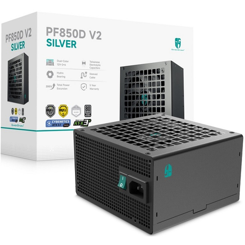 Блок питания DeepCool 850W GAMERSTORM PF850D V2 SILVER, 120 мм, 80 PLUS Silver (PF850D-HF0B-WGEU-V2)