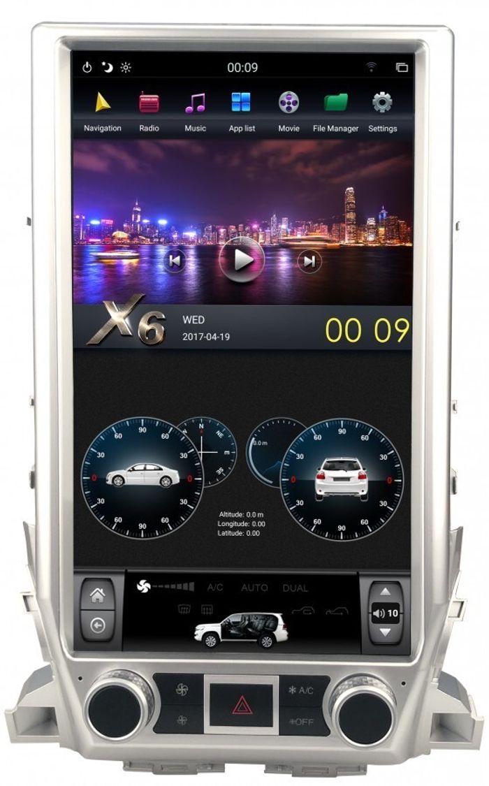 Магнитола для Toyota Land Cruiser 200 2015-2021 (без JBL) - Kuberg ZF-1829L-GE "Тесла-стиль" монитор 16"! на Android 13, Быстрая, CarPlay, 4G SIM-слот