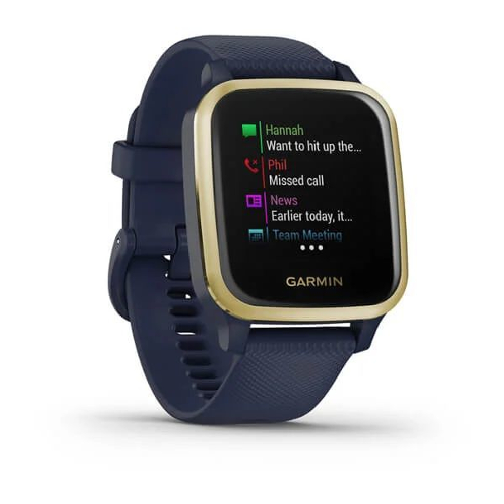Смарт-часы Garmin Venu Sq Music Edition темно-синий с золотистым алюминиевым безелем,  010-02426-12
