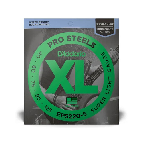 D'ADDARIO EPS220-5 - струны для 5-струнной бас-гитары, 40-125