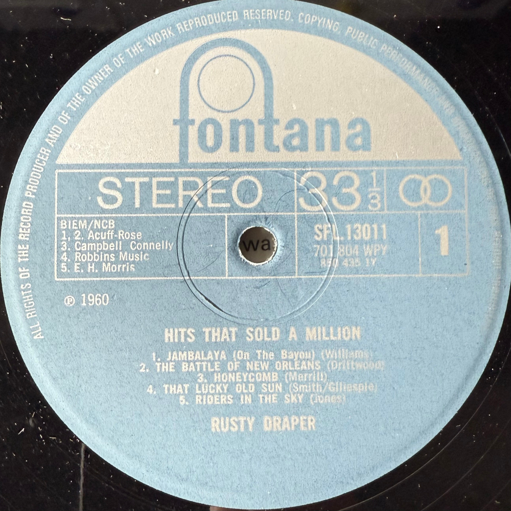 Rusty Draper ‎– Hits That Sold A Million (Англия 1968г.)