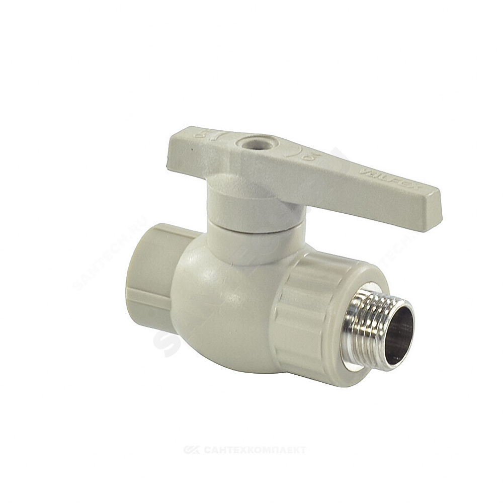 Кран шаровой PP-R серый Дн 20х1/2" НР VALFEX 10144220Г