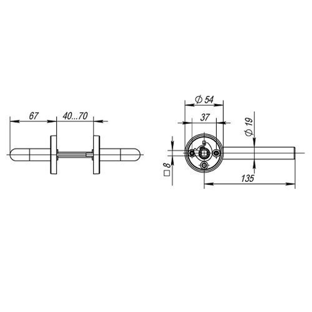 Ручка раздельная FUARO DSS-0201/19 (нержавейка 304) /35689/