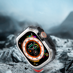 Чехол-бампер прозрачный с черными вставками от Dux Ducis для часов Apple Watch 42 мм на модели 10 серии, серия Tamo Series Case
