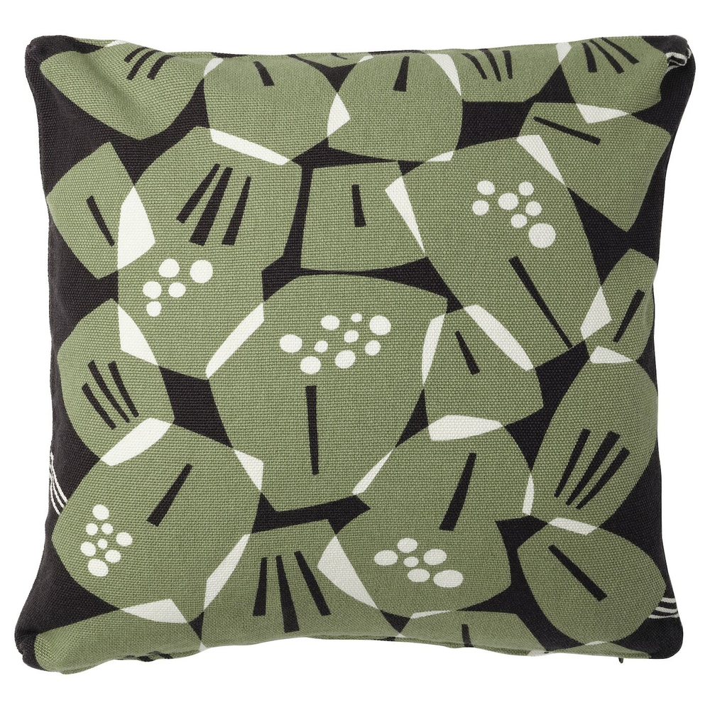 IKEA UNDERBLOMMA  (ИКЕА УНДЕРБЛОММА)  -  Наволочка, черный/серый, 50x50 см