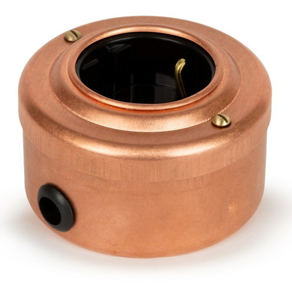 Розетка ретро с з/к и шторками, черная, "Натуральная Медь" VINTAGE-BRASS 20105-7