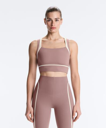 Oysho Топ Compressive, темно-сиреневый