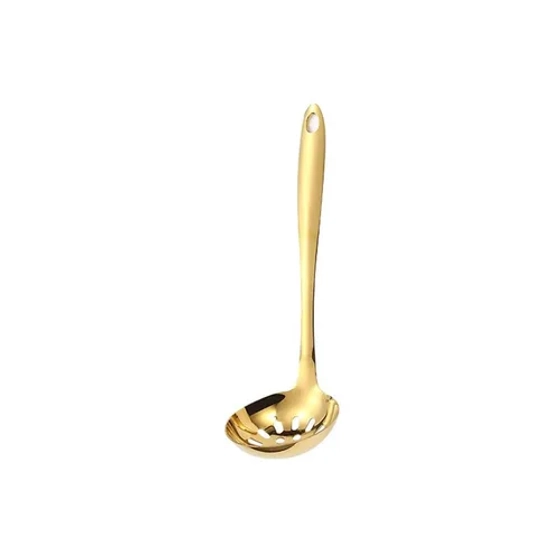Ложка гарнирная для раздачи 24,5 см перфорированная Ladle Oval Tip нерж. цвет золото PVD P.L.